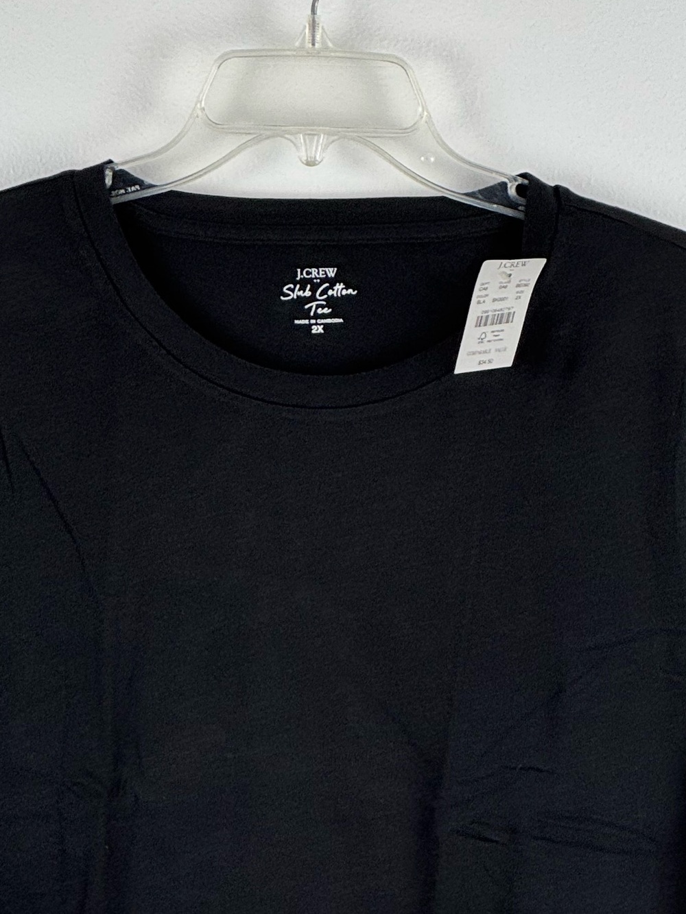 J Crew Factory Black Vintage Slub Cotton Crewneck Tee Shirt, size 2X NWT - Picture 4 of 8
